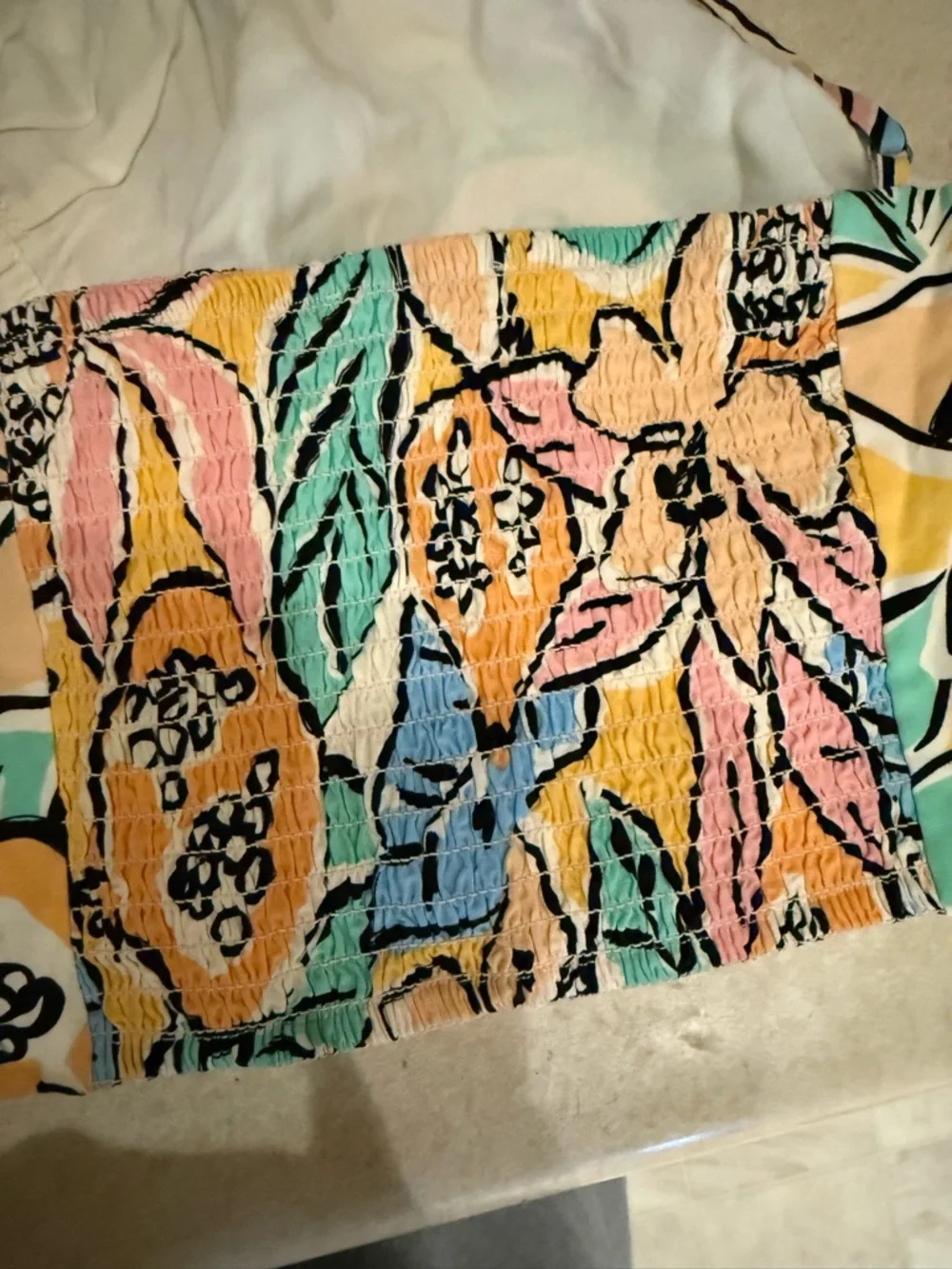 ASTR The label Covina in tropical papaya One-shoulder crop pastel yellow size M - Picture 8 of 14
